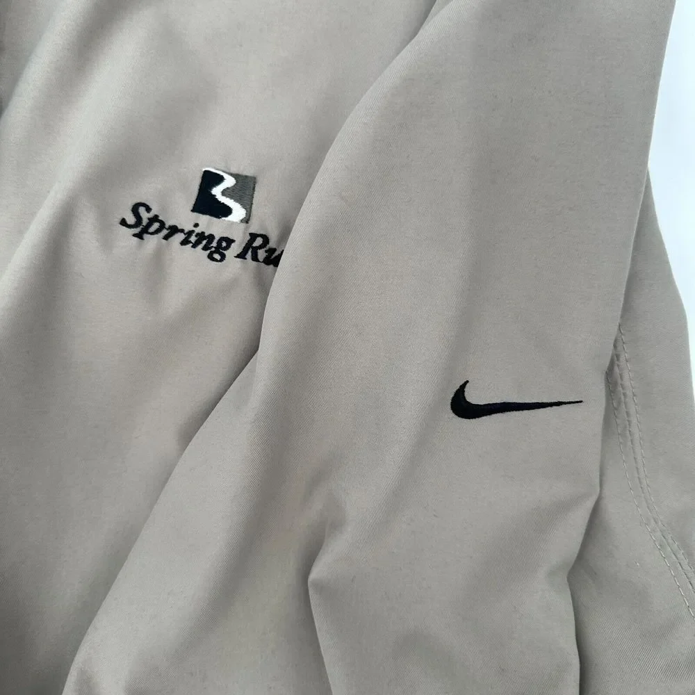 Nike Golf Track Jacket Mens XL Tan Spring Run Logo Long‎ Sleeve Athletic Fit
